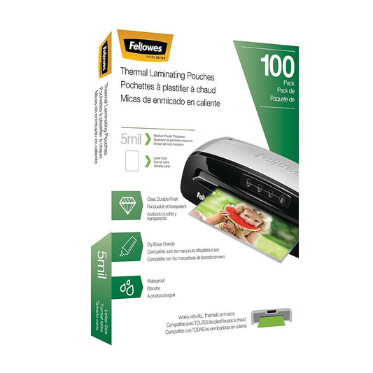 Fellowes Thermal Laminating Pouches - Letter - 5 mil