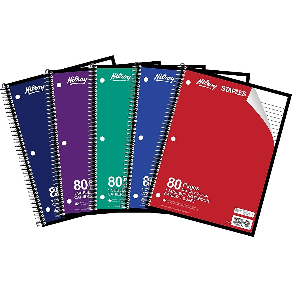 Cahier Hilroy 1 sujet - 26,5 x 20,3 cm - 80 pages - Couleurs assorties