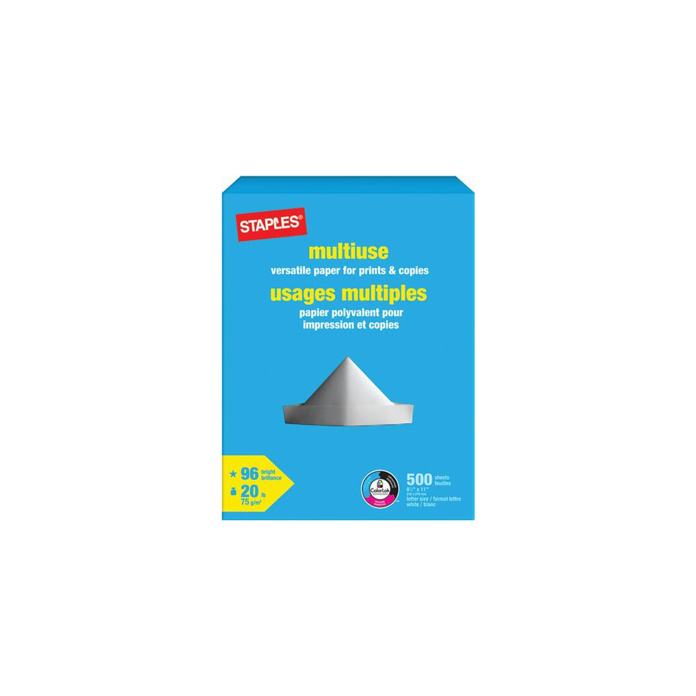 Papier multi-usages Staples Premium - 20 lb - 8,5 po x 11 po - 500 feuilles
