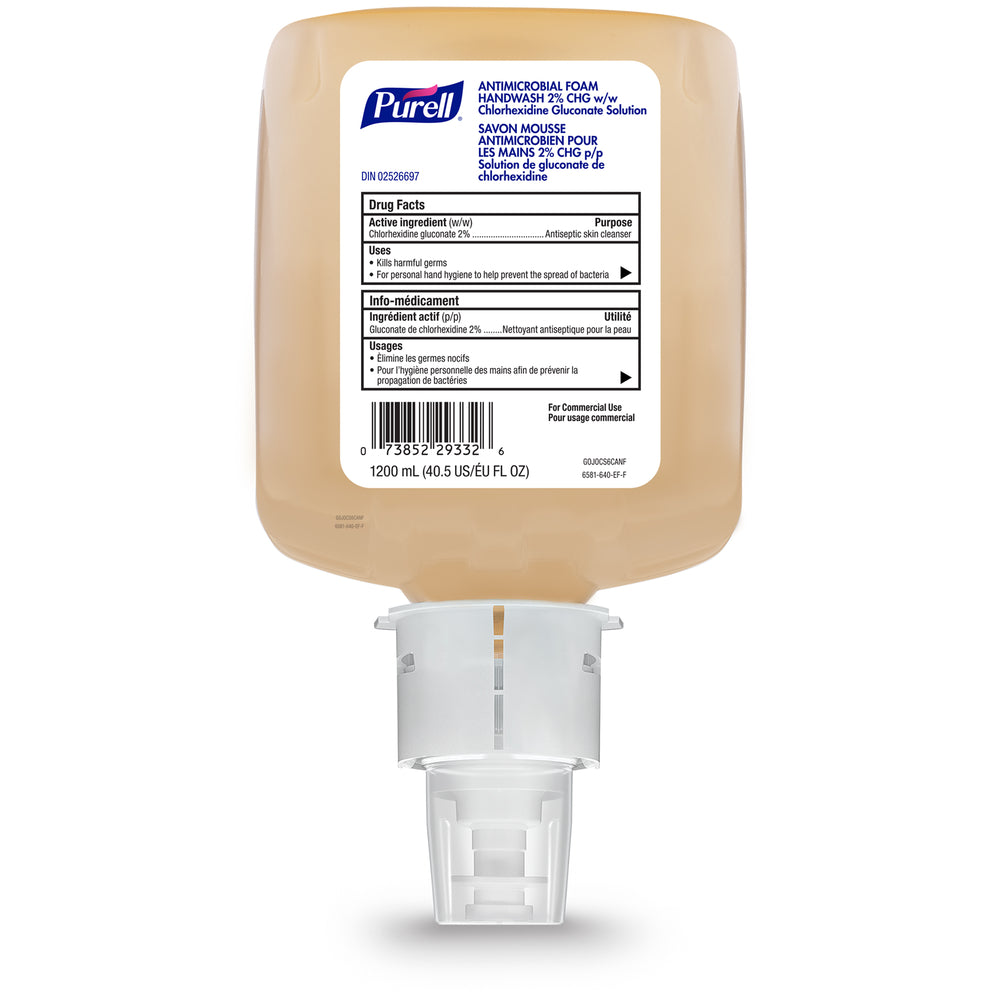 Recharge de savon mousse antimicrobien Purell pour CS6 - 1 200 ml - Lot de 2