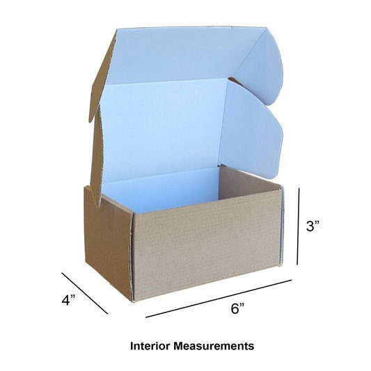 Eddie's Shipping Corrugate Boxes - 6" L x 4" W x 3" H - Kraft - 50 Pack