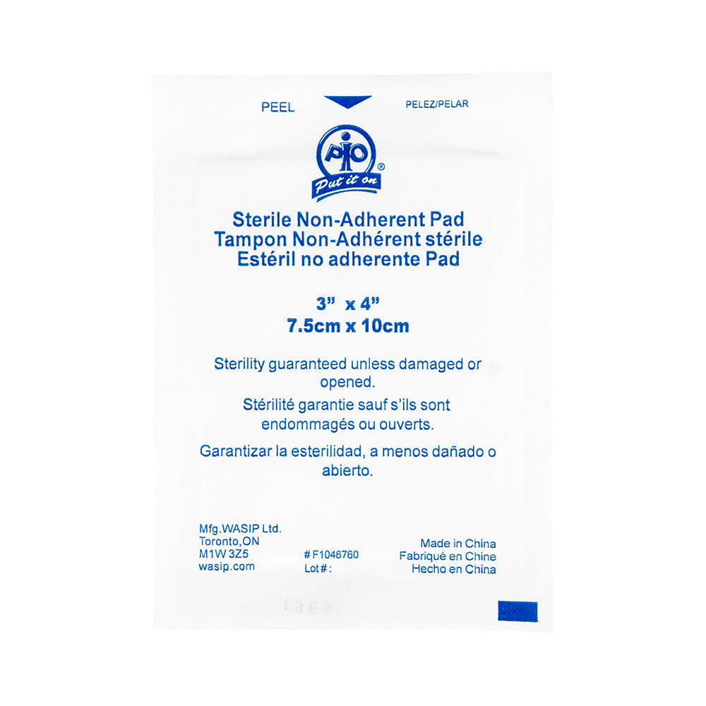 Wasip Non-Adherent Pads - 3" x 4" - 100 Pack