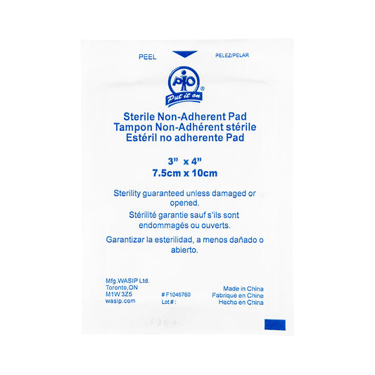 Tampons non adhérents Wasip - 3" x 4" - Paquet de 100