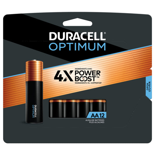 Piles AA Duracell Optimum - Paquet de 12