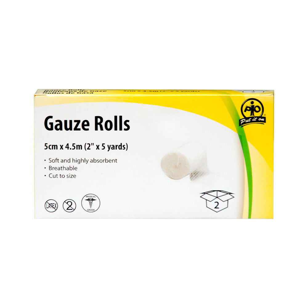 Wasip Gauze Bandage Roll - 5cm x 4.5m - 2 Pack