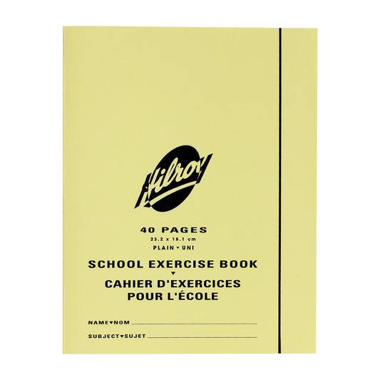 Cahier d'exercices Hilroy - 9 1/8" x 7 1/8" - Non ligné - 40 pages - 20 feuilles - Paquet de 25