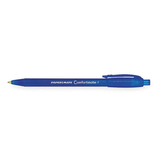 Stylos à bille Paper Mate Comfortmate Ultra - Rétractables - 0,8 mm - Bleu - Lot de 12