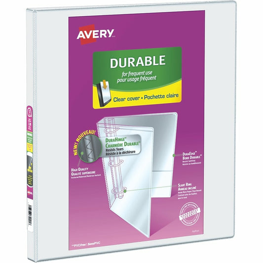 Classeur Avery Durable View, anneaux en D inclinés de 1/2 po, blanc (34075)