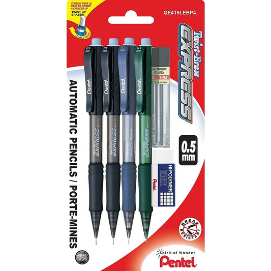 Pentel Twist - Erase Express Mechanical Pencils Kit - 0.5mm - 4 Pack