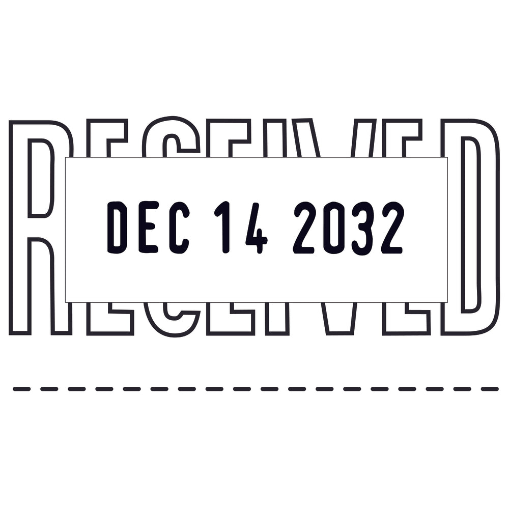 Tampons dateurs manuels Trodat 2210 - Anglais - 2 lignes - « Reçu »