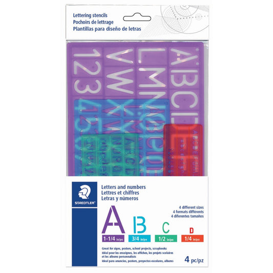 Modèles de lettres et de chiffres Staedtler - Lot de 4