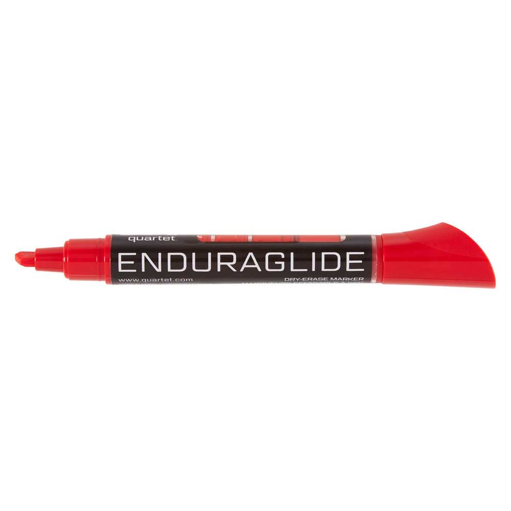 Marqueur effaçable à sec Quartet EnduraGlide - Pointe biseautée - Rouge
