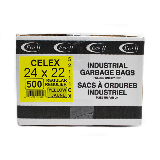 Eco II Garbage Bags - 24" x 22" - Regular - Yellow - 500/Box