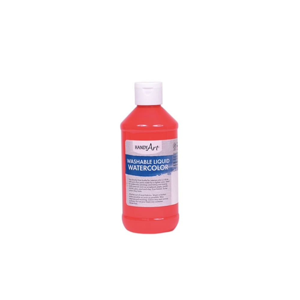 Handy Art Washable Flourescent Liquid Watercolors, Flourecent Hot Pink, 236ml