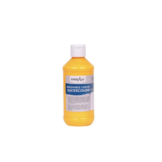 Handy Art Washable Flourescent Liquid Watercolors, Flourecent Yellow, 236ml