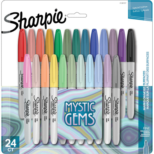 Sharpie Permanent Markers - Fine Point - Mystic Gems - 24 Pack