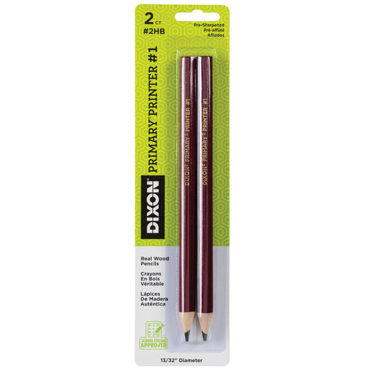 Stylos d'impression primaire Dixon pré-affûtés - Lot de 2