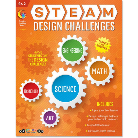 Creative Teaching Press STEAM Design Challenges Resource Book, Gr. 2