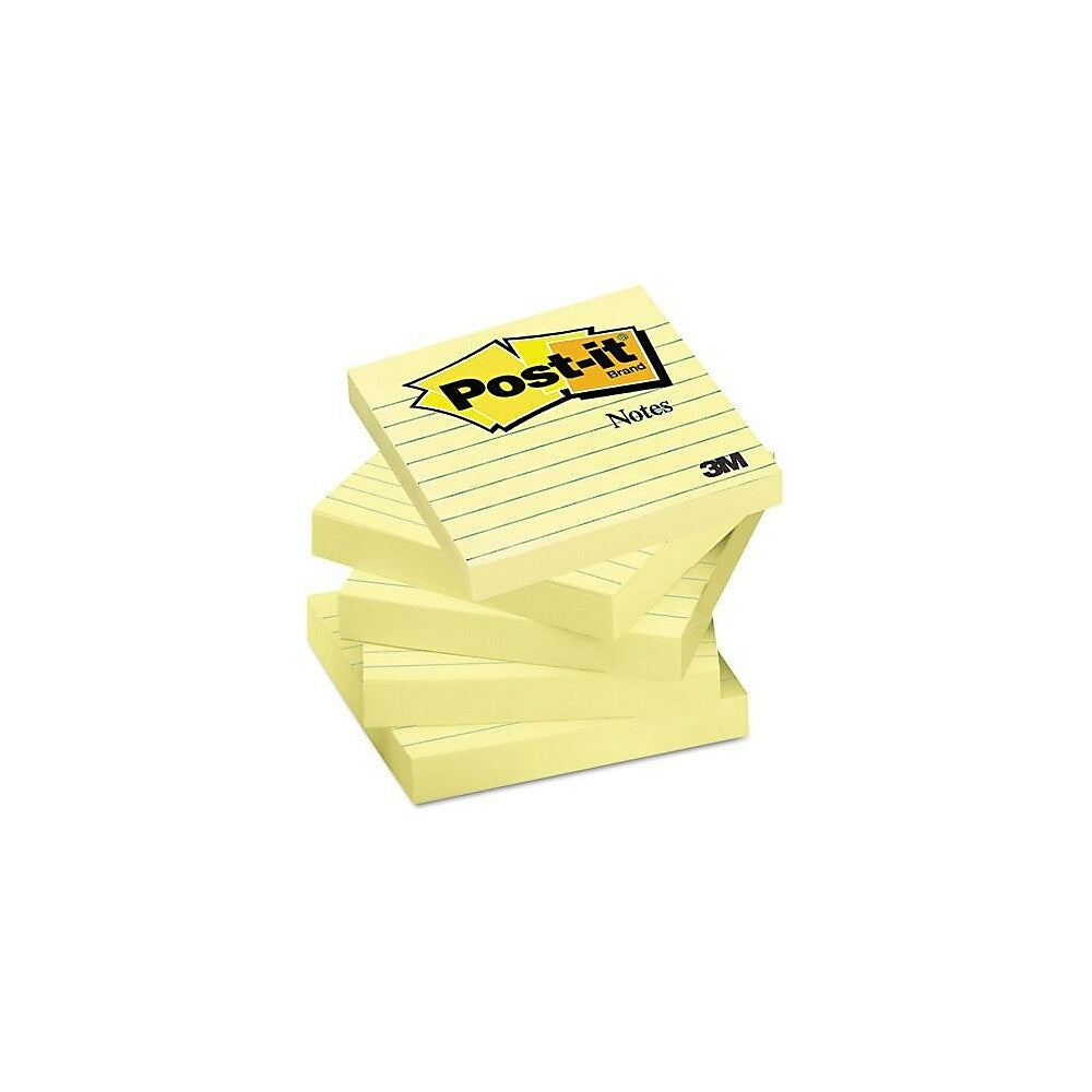 Post-it Canary Yellow Notes, 3'' x 3'', Lined, 6 Pack