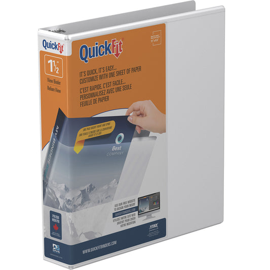 Classeur à 3 anneaux Davis Group QuickFit 1,5 po - Blanc