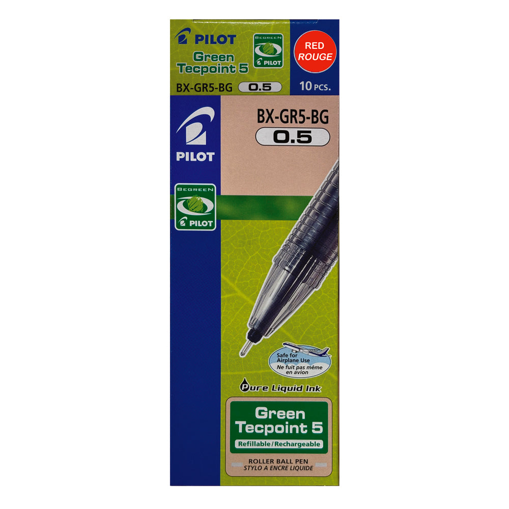 Pilot GreenTecpoint Pen - Extra Fine Needle Point - 0.5 mm - Red - 10 Pack