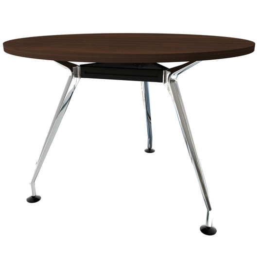 Heartwood HDL Innovations Upscale 5 person Round Meeting Table - Evening Zen Chrome
