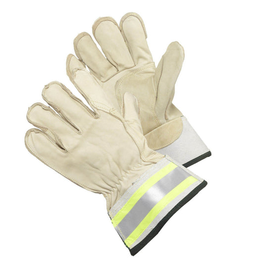 Gants d'arboriste Forcefield avec manchette réfléchissante - 2XL - Beige - Lot de 2