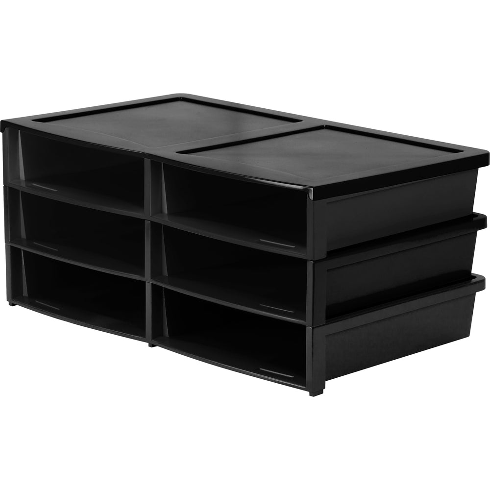 Storex Quick Stack Letter Paper Sorter, 6 Slots - Black