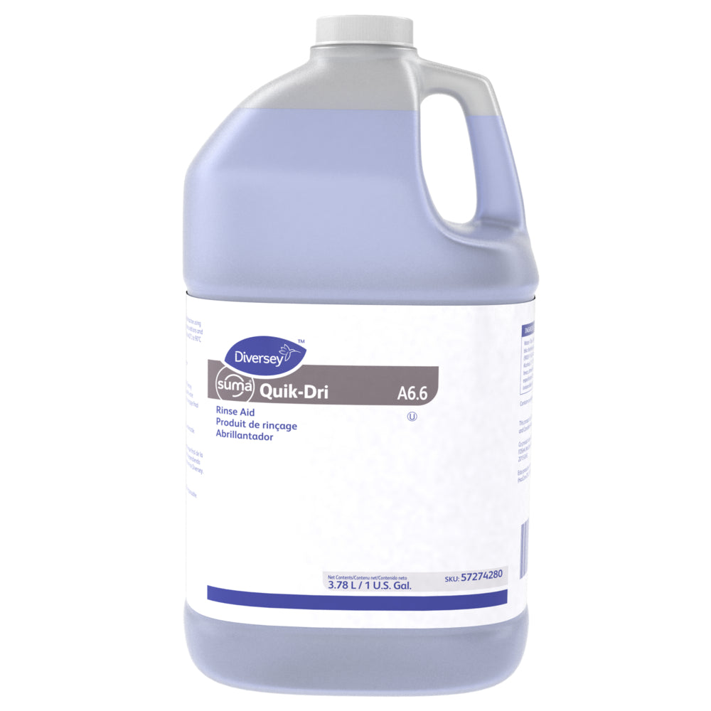 Liquide de rinçage à séchage rapide Diversey Suma de milieu de gamme – Eau moyennement dure à dure – 3,78 L – Paquet de 4