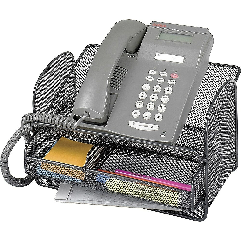 Support de téléphone Safco Onyx en maille d'acier, noir