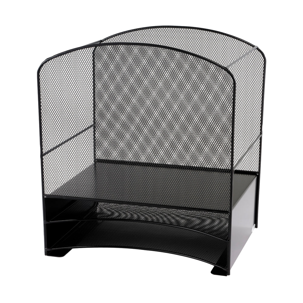 Organiseur Safco Onyx en maille d'acier avec 2 compartiments - Noir