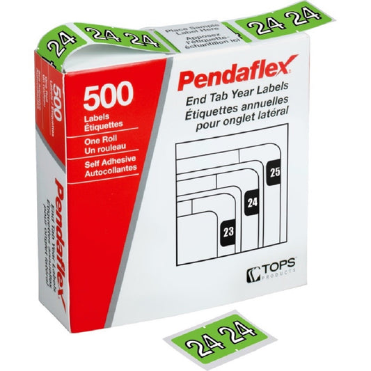 Pendaflex 2024 Yearly Label - Light Green - 500 Pack