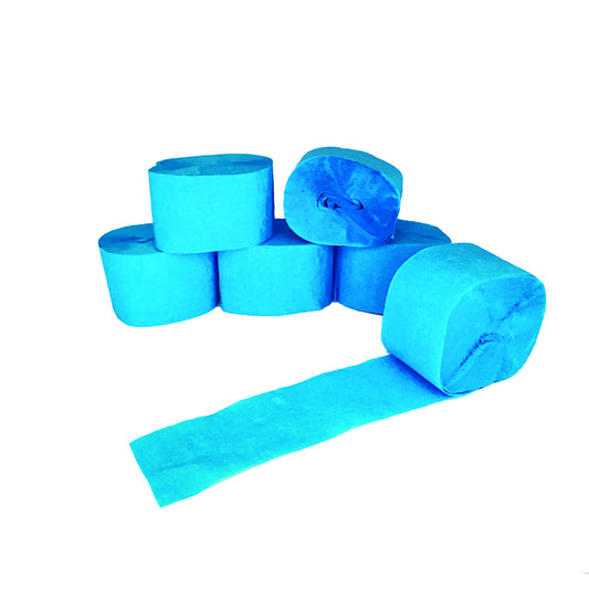 DBLG Artworks Crepe Streamers - 4.5 cm x 25 m - Sky Blue - 6 Rolls/Pack