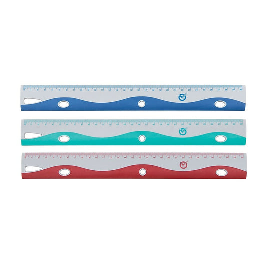 Règle ondulée en plastique Staples - 30 cm