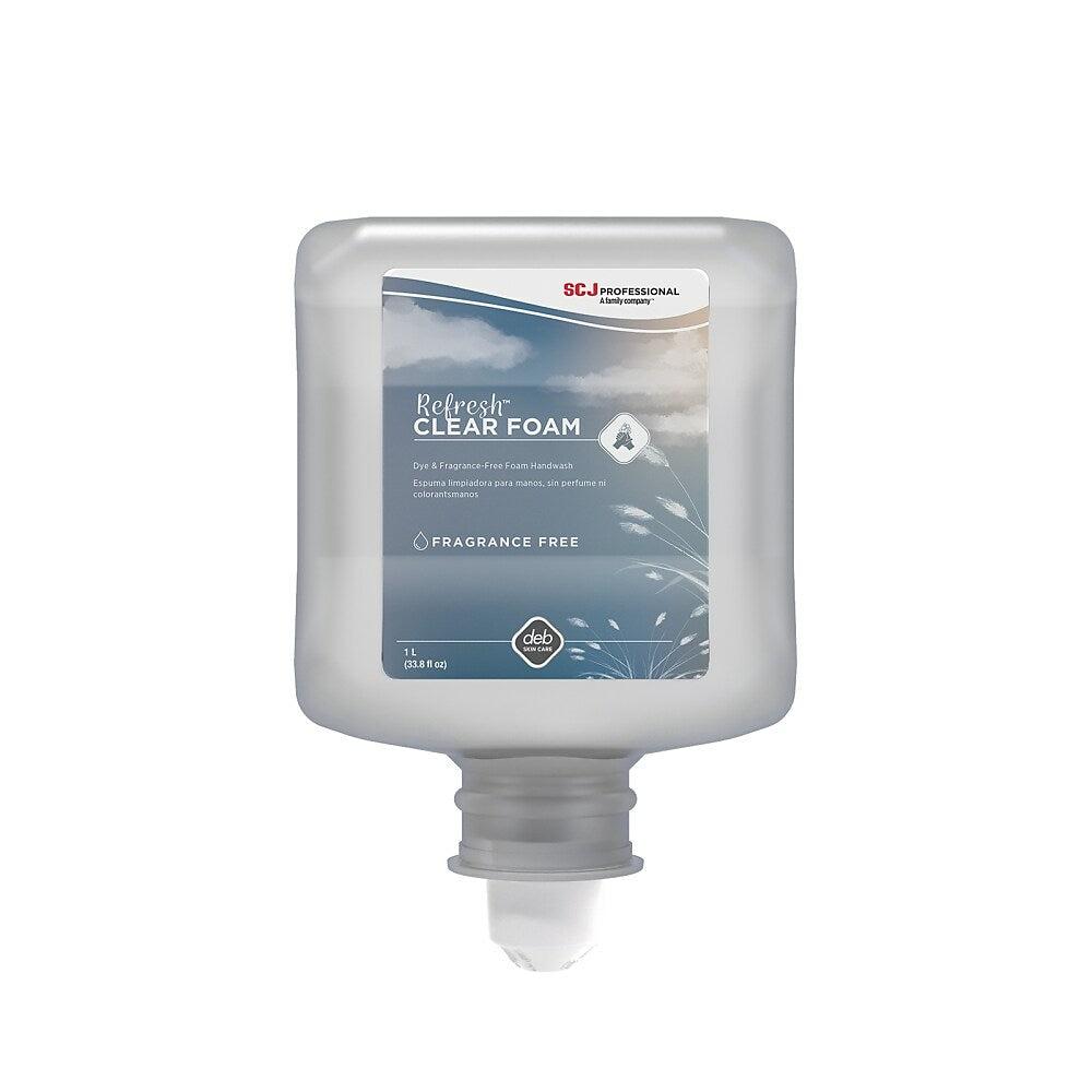 Recharge de savon mousse pour les mains Deb Refresh Clear - Cartouche de 1 L - Lot de 6