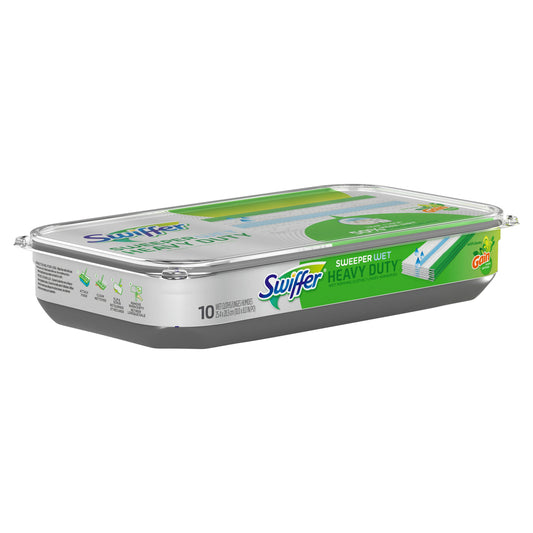 Swiffer Sweeper Heavy Duty Multi-Surface Wet Mopping Cloths Refills - 10 Pack