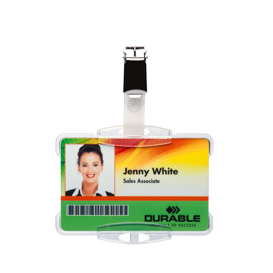Porte-badge durable - Polystyrène - Transparent - Paquet de 25