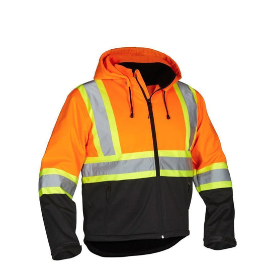 Forcefield Re-Engineered Hi Vis Safety Softshell Jacket - Large - Orange
