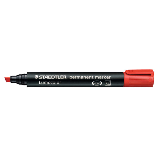 Staedtler Lumocolor Permanent Marker - Chisel Tip - Red