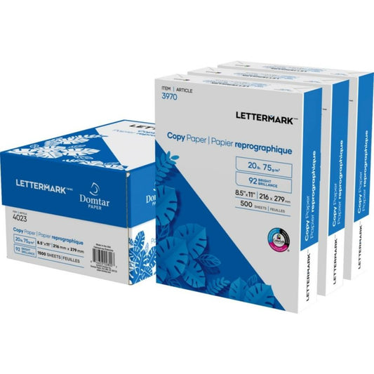 Lettermark Domtar Lettermark Multipurpose Paper - 20 lb - 8-1/2" x 11" - 1500 Pack
