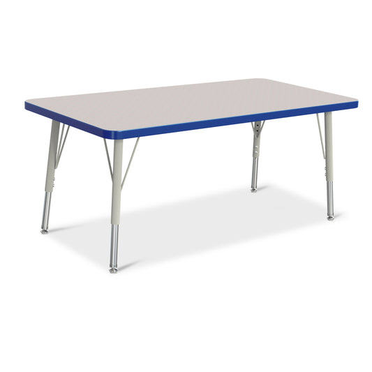 Jonti-Craft Berries Rectangle Activity Table - 24" x 48" - 15-24"H - Freckled Grey/Blue