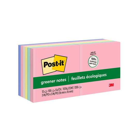 Notes Post-it Greener - Collection Sweet Sprinkles - 3" x 3" - Paquet de 12