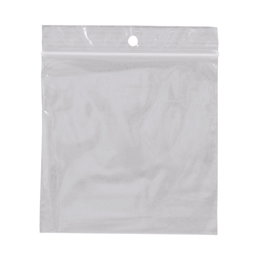 Sachet refermable SPC en polyéthylène avec trou de suspension - 2 mil - 2" x 2" - Paquet de 1 000