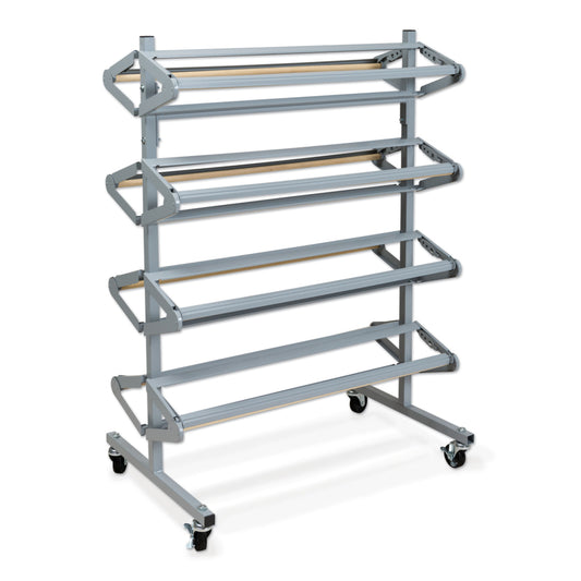 Pacon 8-Roll Horizontal Rack - 25"D x 38"W x 52.5"H - Grey
