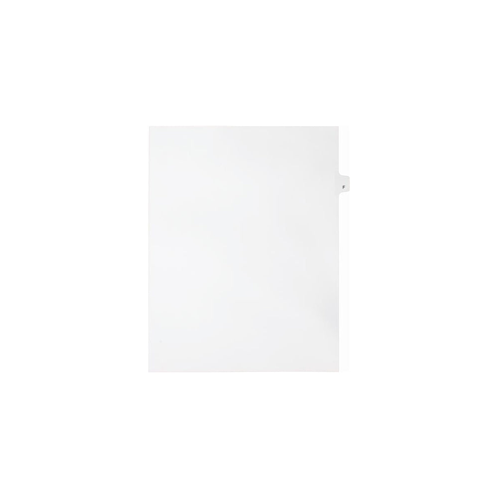 Sterling Alpha Singles Tabs, Letter F, White, Letter Size, 1/26th Cut, 25/pk