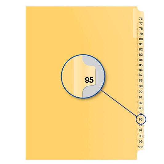 Intercalaires d'exposition légaux Buff n° 95, format lettre, paquet de 25