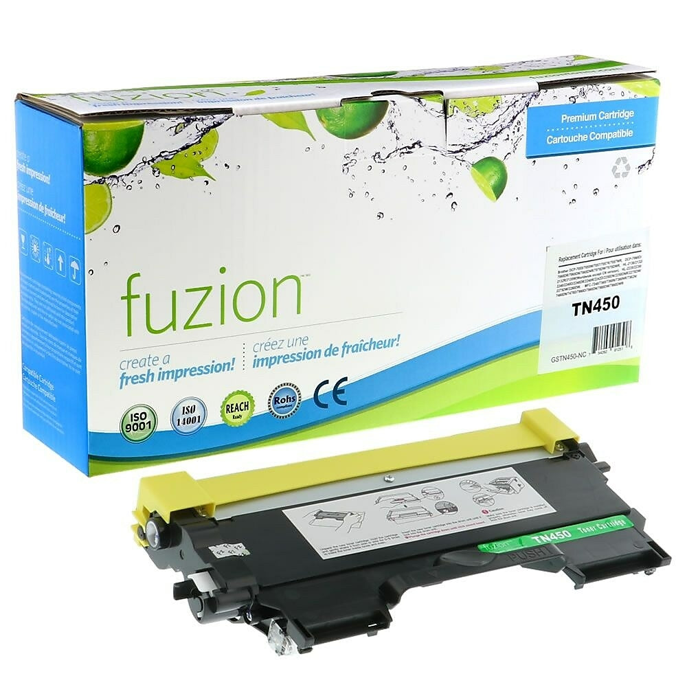 Cartouche de toner compatible Fuzion Brother TN450 – Haut rendement – ​​Noir