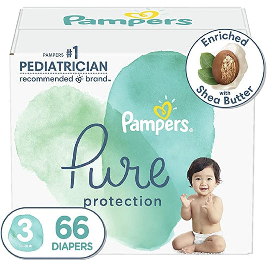 Couches Pampers Pure Super - Taille 3 - Paquet de 66