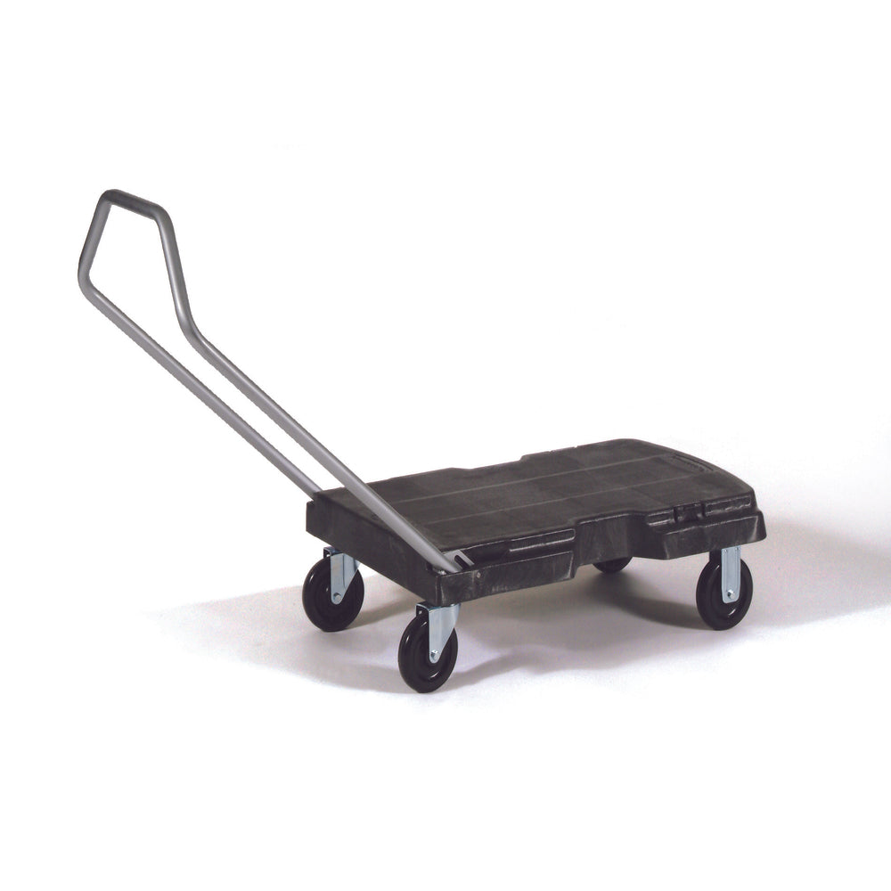 Rubbermaid Commercial Triple Trolley With User Friendly Handle - Standard Duty With 5 In Casters - Black