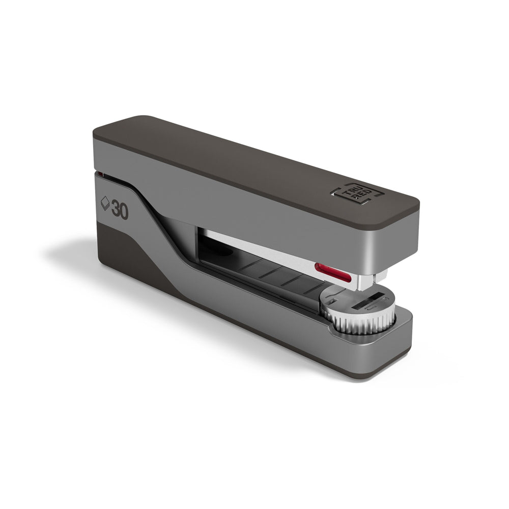 Agrafeuse de bureau demi-bande TRU RED Premium - Capacité de 30 feuilles - Gris/Rouge